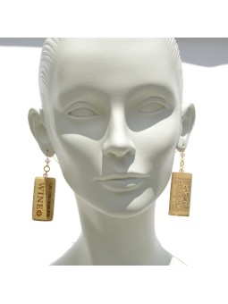 Earrings in recycled cork and crystal