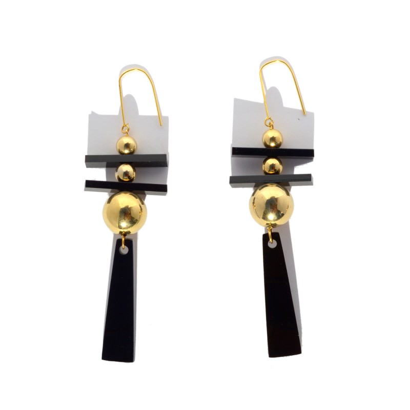 Black plexiglass long earrings San Fabrizzio