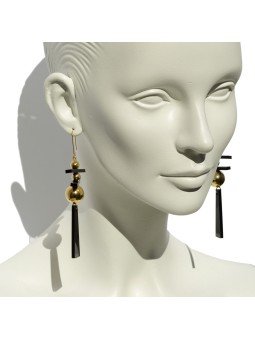 Pendientes largos negro San Fabrizzio