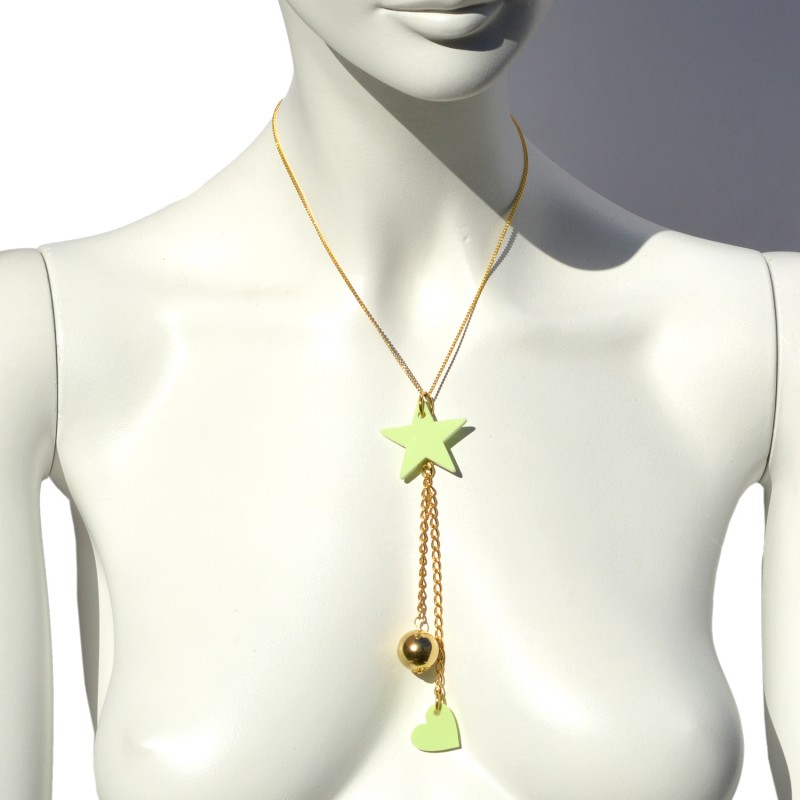 Light green star necklaces San Fabrizzio