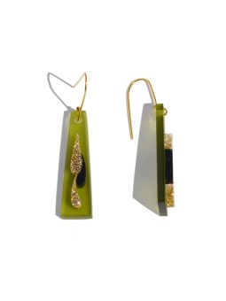 San Fabrizzio translucent green Trapecio earrings