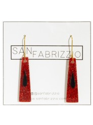 Pendientes Trapecio en glitter rojo y negro San Fabrizzio