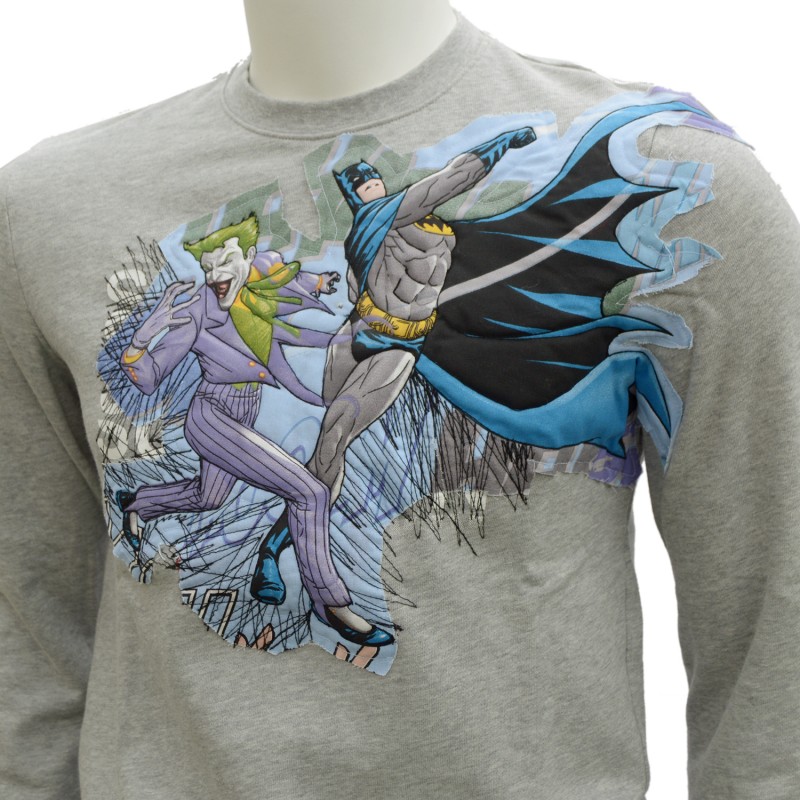 Gray Sweatshirt with Bat-Man vs Joker detail