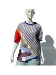 camiseta hecha entera de patchwork  en mujer