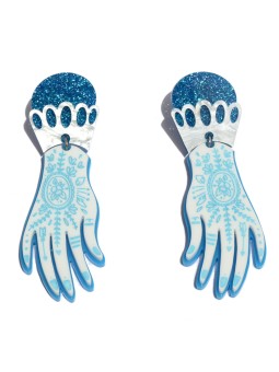 Porcelain hand earrings