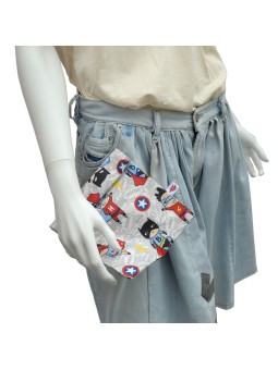 Multifunctional pouch resinated fabric super heros