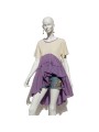 T-shirt - Minidress Lilac with denim short