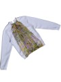 White Sweatshirt with flowered print frontal