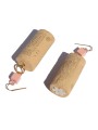 Earrings in recycled cork and wood