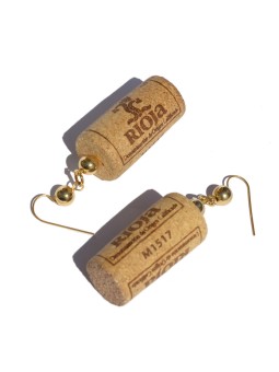Earrings in recycled cork and gold