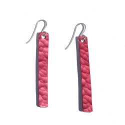 Red Aluminium long Earrings