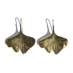 Long bronze Gingko earrings