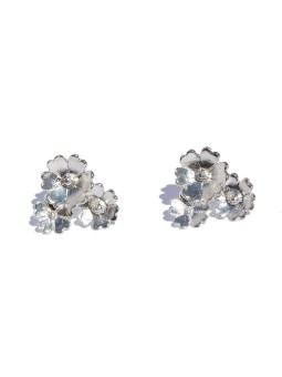 Pendientes tres flores plata