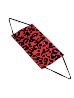 Paquete 5 Mascarillas Estampado Leopardo Rojo