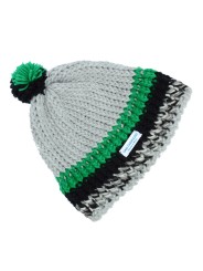 Grey Beanie Hat with Green details