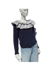 T-shirt with a striped ruffle woman