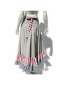 Striped skirt with embroidery, and Zip and bow closure on the back