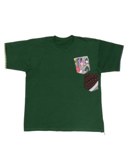 Dark green short-sleeve T-shirt with two patchworks pockets XXL