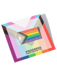 Progress Pride “Golden Glitter” Enamel Pin LGTBQI Flag by Daniel Quasar