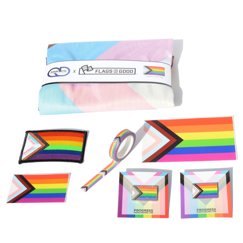 Progress Pride Flag  Unisex All-Over Print T-Shirt – quasar