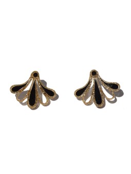 Pendientes de plexiglass dorado y negro de San Fabrizzio