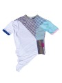 T-shirt in patchwork with white draped viscosa