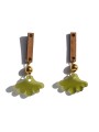 Wooden + green plexiglass Earrings
