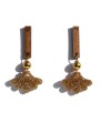 Wooden + gold glitter plexiglass Earrings