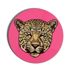 Pink Leopard Drinks Coaster...