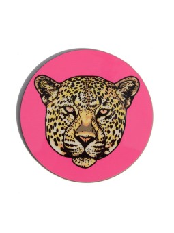 Posavasos Rosa con Leopardo