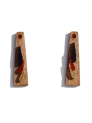 San Fabrizzio wooden Trapecio earrings