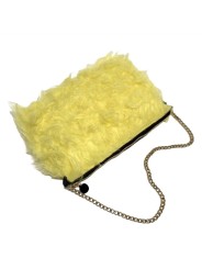 Yellow furry bag