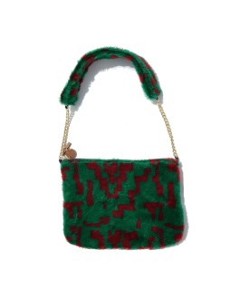 Bolso Peluche verde y rojo