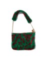 Green + Red furry bag
