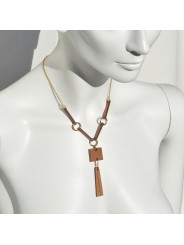 Necklace made with wood pieces