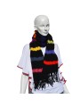 Handmade scarf, in black color with colored stripes