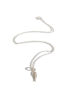 Sterling silver fish bone small pendant