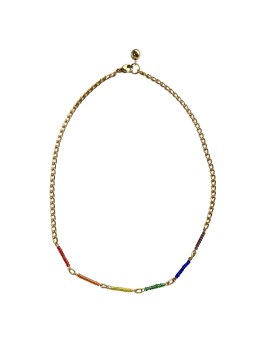 Delicacy necklace from San Fabrizzio with the Pride flag.