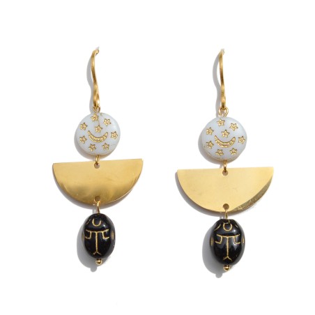 Egyptian scarab earrings by Malaje Handmade