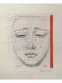 Drawing Virgin of Pain, made with pencil on gridded paper