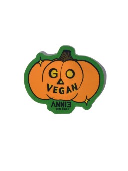Sticker "Go vegan" by Annie goes blue for San Fabrizzio