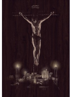 Reproducción en papel de "Dibujo del Cristo del Silencio"