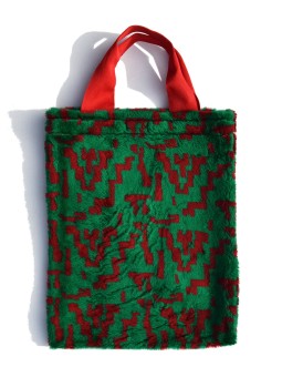 Bolso de peluche verde y rojo de San Farizzio