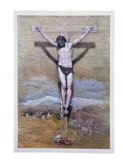 Reproduction on paper of the Painting of the Christ of Silence Poster