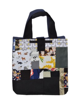 Bag made in Patchwork bright shades of red orange pink San Fabrizzio