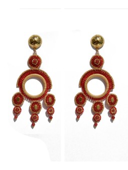 Exquisite Abril & Sandoval red beads earrings x San Fabrizzio
