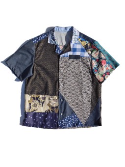 Camisa Patch & Soul de San Fabrizzio  en tejidos de tonos azules