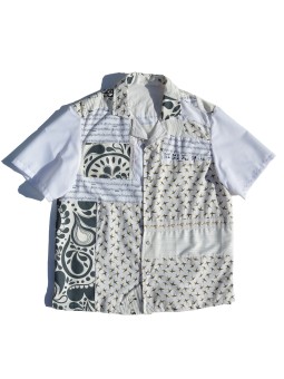 Camisa Patch & Soul de San Fabrizzio  en tejidos de tonos blancos