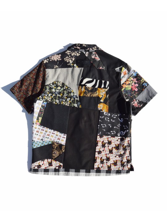 Camisa Patch & Soul de San Fabrizzio  en tejidos de tonos negros