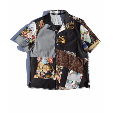 Camisa Patch & Soul de San Fabrizzio  en tejidos de tonos negros